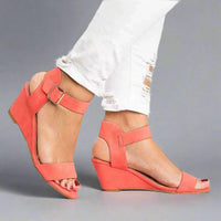 Walbira | Stilvolle Keilsandalen mit Komfort – Rosenrot