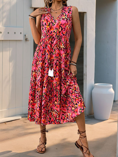 Zuri | Figurbetontes, ärmelloses Blumenkleid