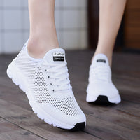 Damen Sportliche Mesh-Sneaker – Weiß
