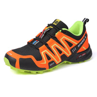 Damen Trailrunning-Schuhe mit strapazierfähigem Obermaterial und rutschfester Sohle – Schwarzorange