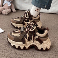 Damen Sportliche Chunky Sneaker mit flexibler Sohle und atmungsaktivem Obermaterial – Unifarben