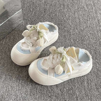 Damen Sneaker mit floralem Schnürsenkel und trendigem Design – Blau