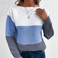 VIELSEITIGER LANGÄRMELIGER STRICKPULLOVER | MODERN, KOMFORTABEL, ELEGANT – Blau