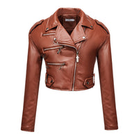 Heidi-Mode | Kurze PU-Lederjacke – Braun