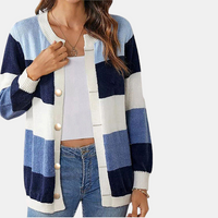 Donna© | Modische Strickjacke – Blau