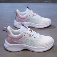 Damen Atmungsaktive Laufsneaker mit flexibler Dämpfungstechnologie – Weißlila