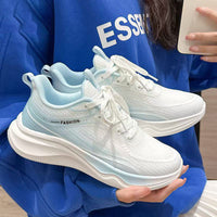 Damen Sportliche Sneakers mit atmungsaktivem Mesh-Obermaterial und ergonomischer Dämpfung – Hellblau