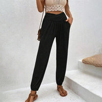 Zuma Yogahosen | Leichte luftige Sommerhosen Damen – Schwarz