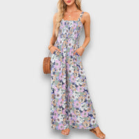 Seraphie – Floraler Jumpsuit – Hellblau