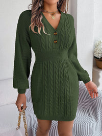 Mira | Damen Bodycon-Strickkleid modern & elegant – Grün