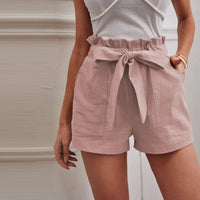 Kika Baumwoll-Leinen-Shorts | Sommerliche Bermudas Damen – Rosa