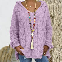 Heidi-Mode | Gestrickter Hoodie – Lila