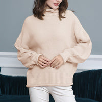LANGÄRMIGER HOHER KRAGEN PULLOVER | ELEGANTER, BEQUEMER STIL – Beige