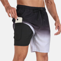 Badeshorts für Herren - Schnelltrocknende Sommer-Boardshorts mit Handytasche – Grau
