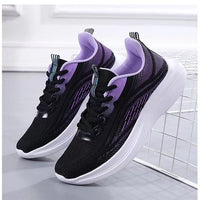 Damen Sportliche Leichtgewicht Sneakers mit atmungsaktivem Obermaterial und flexibler Laufsohle – Schwarz