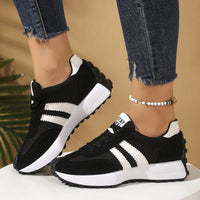 Damen Sportliche Sneakers mit rutschfester Sohle und atmungsaktivem Obermaterial – Schwarz