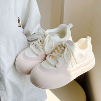 Damen Sportliche Sneakers mit atmungsaktiver Oberflächenstruktur und dämpfender Sohle – Rosarot