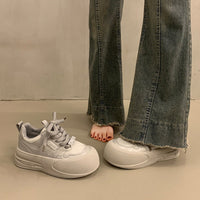 Damen modische und leichte Sneakers mit dämpfender Sohle – Hellgrau