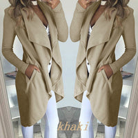 Heidi-Mode | Revers Schlank Lang Trench Coat – Khaki