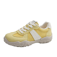 Damen Sportliche Sneakers mit atmungsaktivem Obermaterial und flexibler Sohle – Gelb