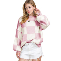 Damen FREIZEITSTIL KAROMUSTER | MODISCH, BEQUEM, VIELSEITIG – Rosa