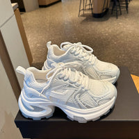 Damen Sportliche Chunky Sneakers mit atmungsaktivem Mesh-Obermaterial und innovativer Dämpfung – Weiß