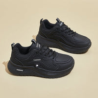 Damen Sportliche Sneaker mit dämpfender Sohle und trendigem Design – Schwarz
