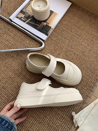 Damen Komfortable Velours-Sneaker mit Klettverschluss – Weiß