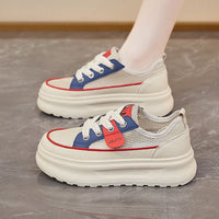 Damen Sneaker mit dicker Profilsohle und atmungsaktivem Obermaterial – Rot