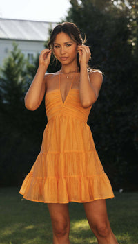 Suzanne - Elegantes Minikleid – Orange
