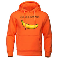 JOCHEN - KAPUZENPULLOVER MIT PRINT – Orange