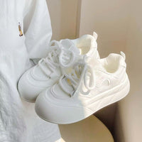 Damen Sportliche Sneakers mit atmungsaktiver Oberflächenstruktur und dämpfender Sohle – Weiß