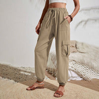 Amina leichte Cargohose | Farbige luftige Sommerhosen Damen - Perfekt für den Sommer – Khaki