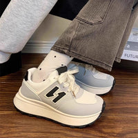Damen Plattform Sneakers mit ergonomischer Dämpfung und trendigem Design – Schwarz