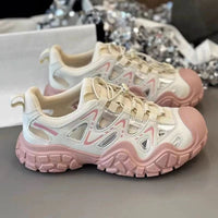Damen Sportliche Sneakers mit innovativer Mesh-Konstruktion und dämpfender Sohle – Rosarot
