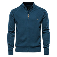 Logan™ | Offene Kragen-Strickjacke – Dunkelblau