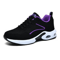 Damen Atmungsaktive Sport Sneakers mit stoßdämpfender Sohle – Schwarz Lila