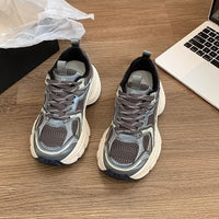 Damen Sportliche Lauf-Sneaker mit atmungsaktivem Mesh-Obermaterial – Schwarz