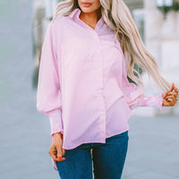 Kate | Gestreift Oversized Hemd – Rosa