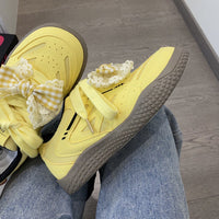 Damen Sneakers mit floralem Design und bequemem Dämpfungssystem – Gelb