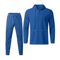 Herren sportives Hoodie und Jogginghose Set im strukturierten Design – Königsblau