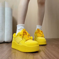 Damen Plattform Sneakers – Gelb