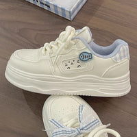 Damen Verspielte Sneakers mit einzigartiger Katzenapplikation – Blau