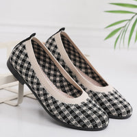 Damen Modische Ballerinas mit atmungsaktivem Strickoberteil – Schwarz