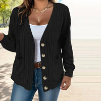Angela Sommerweste | Damen lässig Sommer gestrickt Strickjacke – Schwarz