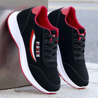 Damen Sportliche Sneakers mit rutschfester Laufsohle und atmungsaktivem Obermaterial – Schwarz-Rot