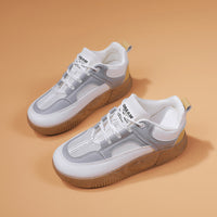 Damen Sportliche Sneakers mit ergonomischer Fußbettgestaltung und vibrierender Laufsohle – Grau