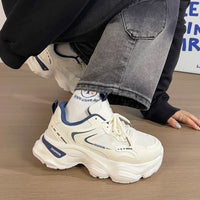 Damen Modische Chunky Sneakers mit dämpfendem Komfort und atmungsaktivem Obermaterial – Blau