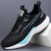 Damen Sportliche Lauf-Sneakers mit atmungsaktivem Mesh-Obermaterial und flexibler Dämpfung – Schwarz