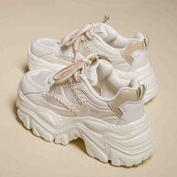Damen Modische Chunky Sneakers mit atmungsaktiver Mesh-Konstruktion und komfortabler Dämpfung – Cremeweiß